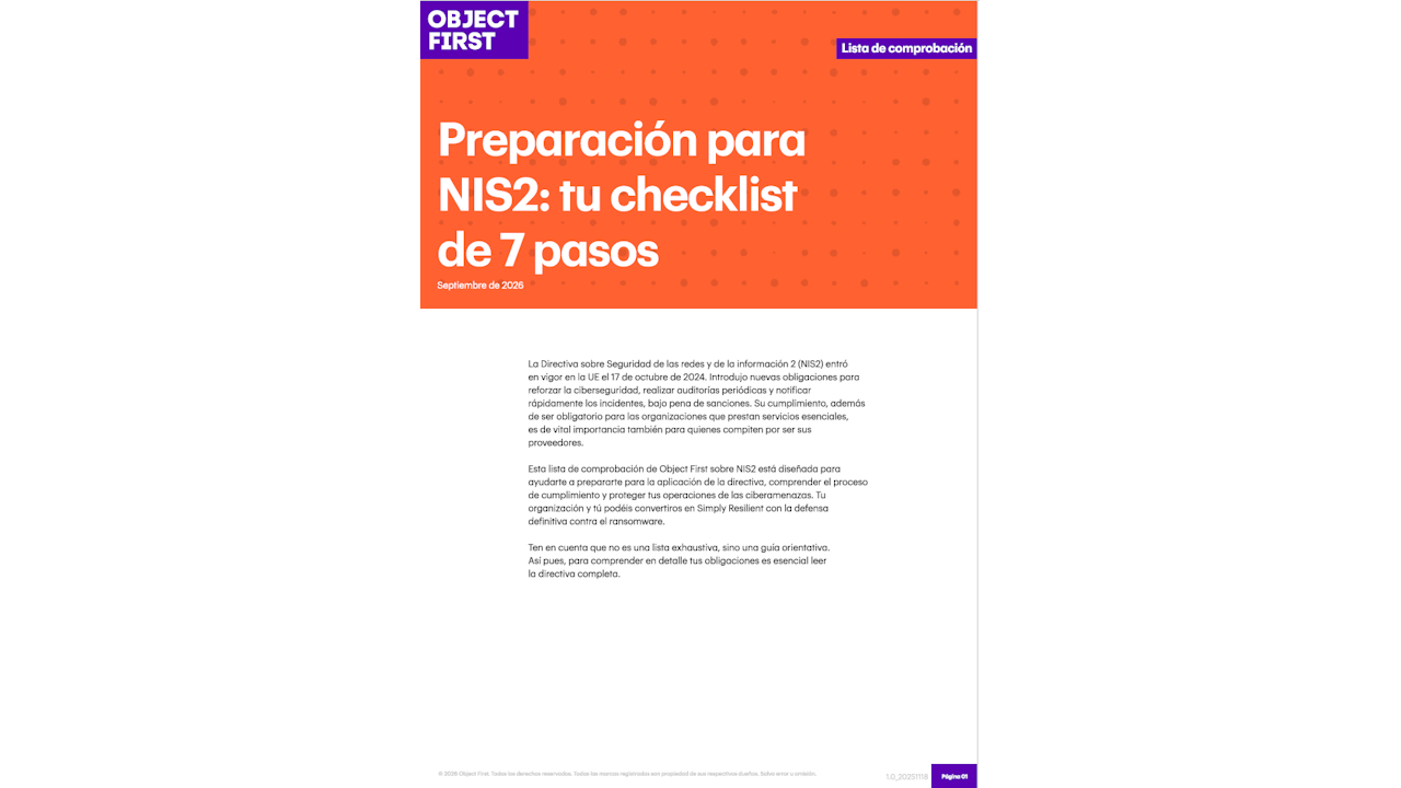 Checklist NIS2 Object First